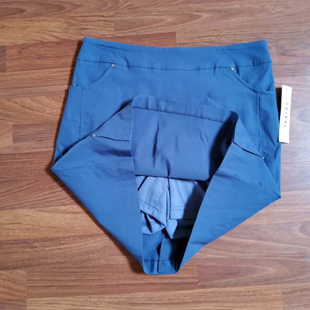New Tribal Pull On Skort Mini Skirt Size 12 Blue - Picture 2 of 6